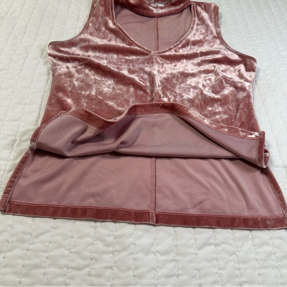 Candie's Pink Velvet Choker Tank top in Size S - Picture 8 of 14